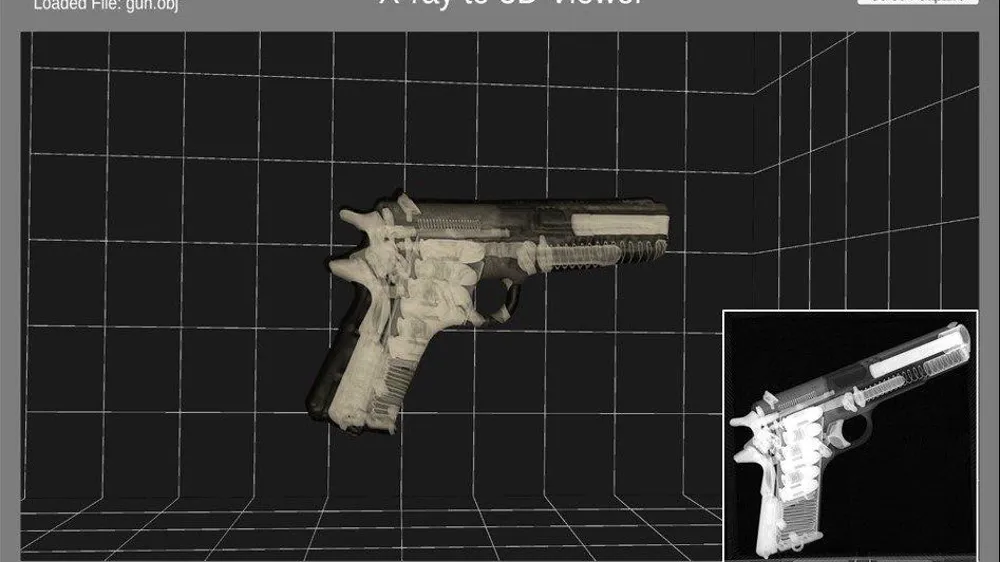 3D visualization of gun in X-ray image