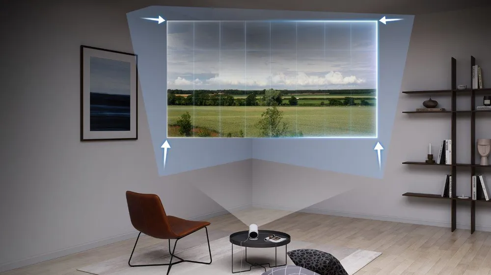 The Freestyle AI+, portable AI-powered smart projector.